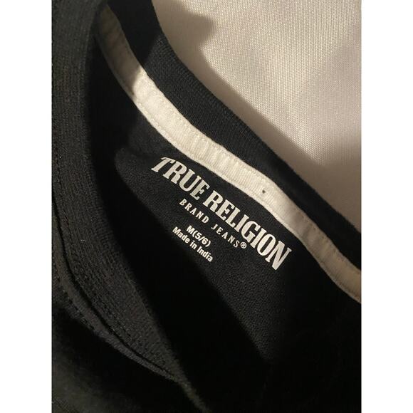 True Religion Black T Shirt Toddler Kids Size M( 5-6) Embossed Bold Graphic NWT - Picture 4 of 6